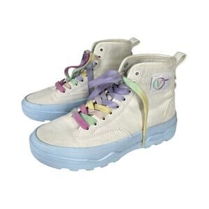 Vans Sentry WC Pastel Pop High Top Sneakers 6 Suede Cream Rainbow Chunky Sole